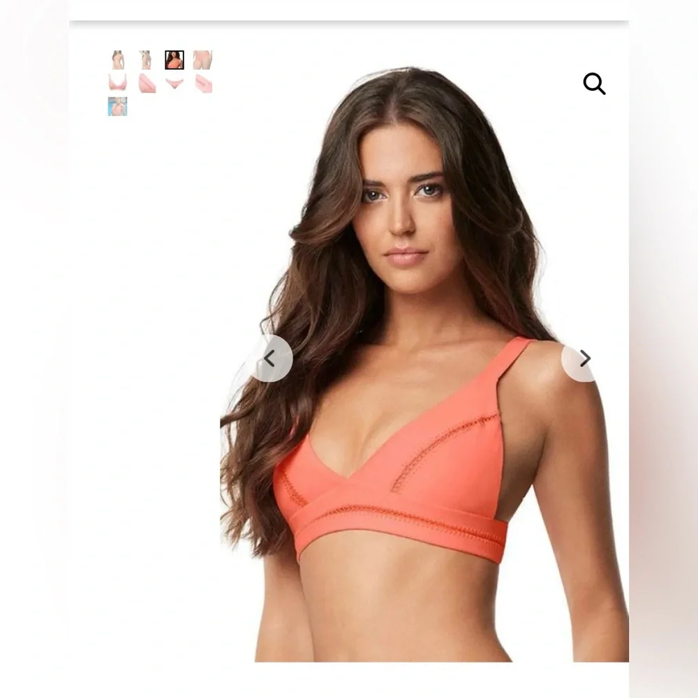 PILYQ Coral Stiched ELLIE BIKINI Two-Piece Set Size Medium New With Tag